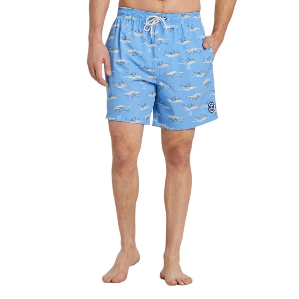 Life Is Good “Jake’s Boating” Swim Trunks with Nautical Sailboat Design NWT